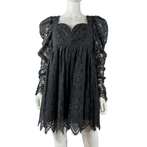 Lovers And Friends 'Chiara' Black Nylon Mini Dress Size M - Picture 2 of 4